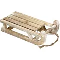 Produktbild: ECD Germany Deko Schlitten aus Holz mit 25 Warmweißen LEDs 31,5 cm Braun-Natur