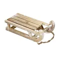 Produktbild: ECD Germany Weihnachtsfigur Dekoschlitten Retro Rodel Holzschlitten Weihnachtsdekofigur Winterdeko, Schlitten mit 25 LEDs inkl. Timer Schlittendeko aus Holz Warmweiß