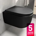 Produktbild: Spülrandlose Toilette Schwarz Matt mit WC Deckel Softclose Hänge WC Spülrandlos