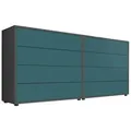 Produktbild: Mid.you Sideboard Mailand Set 1, Anthrazit, Petrol, Holzwerkstoff, 8 Schubladen, 158x73x33 cm, erweiterbar, stehend, Wohnzimmer, Kommoden & Sideboards, Sideboards