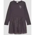Produktbild: s.Oliver Minikleid Kleid Jersey-Kleid mit Tüllrock und Glitzer-Print lila 128 EU