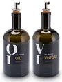 Produktbild: Lifestyle Lover Öl und Essig Set Apothekerflasche Glas antikgrün Olivenöl mit Ausgießer aus Edelstahl für Öl & Essig (2er Pack Oil & Vinegar 500ml)