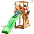 Produktbild: Fungoo - Spielturm 'tiptop', Teak, Mit Rutsche Leiter Und Kletterwand
