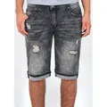 Produktbild: ESRA Jeansshorts Jeans Shorts Herren Jeansshorts Stretch Sommer Hose bis Übergröße Herren Jeans Shorts Herren Sommerhose Stretch Hose Herren Capri Jeans grau W50