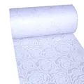 Produktbild: Dekoflor Tischband Tischläufer Tischdeko einzigartiges Rosen Design (Wasserfest, Lotuseffekt, samtige Oberfläche, 25 m Rolle, 30 cm Breite, 100% Nylon), Weiß