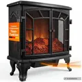 Produktbild: monzana Elektrokamin, Mit Heizung Flammeneffekt Heizlüfter Kamin Ofen Schwarz Wohnzimmer schwarz