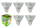 Produktbild: Trango 5er Set MR16030 LED Leuchtmittel mit MR16 Fassung zum Austausch von herkömmlichen Halogen Leuchtmittel MR16 I GU5.3 I G4 12 Volt 3000K warmweiß Glühlampe, Reflektor Lampe