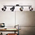 Produktbild: BRILLIANT LED Deckenstrahler Movie | dekorative vintage Deckenleuchte | 84 cm |  Schwarz matt | 4x GU10 max. 35 W | IP20 - Schwarz