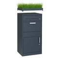 Produktbild: Paketbox XL Briefkasten Standbriefkasten mit Pflanzdach 117x50cm anthrazit