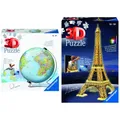 Produktbild: Ravensburger World Globe on a V-Stand 3D Jigsaw Puzzle & Eiffel Tower 3D Jigsaw