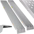 Produktbild: MONZANA® 2x Auffahrrampe 400 kg Tragfähigkeit galvanisierter Stahl 160x22,5x4,5cm rutschfeste perforierte Oberfläche PKW Transport Laderampe Rampe - Silber