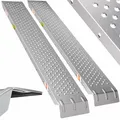 Produktbild: MONZANA® 2X Auffahrrampe 400 kg Tragfähigkeit galvanisierter Stahl 160x22,5x4,5cm rutschfeste perforierte Oberfläche PKW Transport Laderampe Rampe