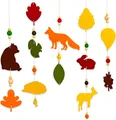 Produktbild: Papierdrachen Filz-Holzperlen-Mobile - Bastelset - Herbstliche Waldtiermotive - Deko-Element - DIY für Kinder und Erwachsene