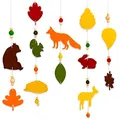 Produktbild: Papierdrachen Filz-Holzperlen-Mobile - Bastelset - Herbstliche Waldtiermotive - Deko-Element - DIY für Kinder und Erwachsene