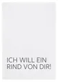 Produktbild: 17;30 HOME Geschirrtuch, Humorvolles Design, 100% Baumwolle, ICH Will EIN RIND VON DIR Spruch, umweltfreundlich, weiß grau, 50x70 cm