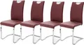 Produktbild: StuhlSchwingstuhl Paulo Bordeaux 4er-Set Kunstleder & Gestell Edelstahl PAUE10BO