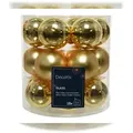 Produktbild: 18 Weihnachtskugeln 4cm Glas uni Christbaumkugeln Weihnachtsbaumkugeln hellgold