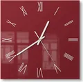 Produktbild: DEQORI Glasuhr 30x30 cm Römisch 'Dunkelrot' Wanduhr Glas Uhr Design leise Küchenuhr