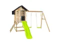 Produktbild: Zwerkules Spielhaus Holli 3 inkl. Rutsche & Doppelschaukel 370x352x224cm