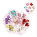 Produktbild: Hifot 7 Paare Clip Mädchen Ohrringe Prinzessin Klipp Ohrring Set Dress up Prinzessin Schmuck Zubehör für Mädchen Kinder Kleinkind in 2 klaren Boxen