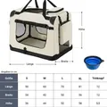 Produktbild: Hundetransportbox Lassie M (beige) Faltbar - 42 X 60 X 44 Cm - Hundebox Mit Decke, Tasche & Griffen – Stoff Kleintiertasche Für Hunde - Juskys