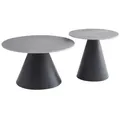 Produktbild: Livetastic Couchtischset, Grau, Schwarz, Metall, Stein, 2-teilig, rund, zylindrisch, 50x40x70 cm, einfacher Aufbau, Wohnzimmer, Wohnzimmertische, Satztische