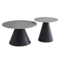 Produktbild: 2er-Set Couchtisch - schwarz-grau - Marmoroptik Sofatisch Wohnzimmertisch
