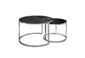 Produktbild: Lookway Couchtisch CIRI 2in1 GLASS mit Chromgestell (2er Set), Durchmesser: ⌀70 cm und ⌀50 cm