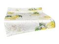 Produktbild: beties - Italy Collection - , Tischläufer ca. 40x130 cm Zitrone, 100 % Baumwolle – Premium Qualität – Hellbeige mit lebensgroßen Zitronen und zart goldenen Details