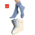Produktbild: Socken H.I.S, Damen, Gr. 35-38, blau (1x grau meliert, 1x jeans meliert, 1x beige meliert, 1x hellgrau meliert), Baumwolle, Elasthan (LYCRA), Polyamid, meliert, elastisch, Socken Socken, ohne einschneidendes Bündchen