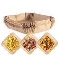 Produktbild: RACHS KOCHWERK Backpapier für Heißluftfritteuse 2-5 Liter | Backpapierschale antihaftbeschichtet & ölbeständig | Airfryer Backpapier – flexible Form | 100 Stück – 16 x 16 x 4,5 cm
