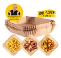 Produktbild: Rachs KOCHWERK Backpapier Schalen für Heißluft Fritteuse 100 Stk., Antihaft Beschichtung, Öl-, Wasser- und Hitzebeständig