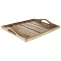 Produktbild: Dekotablett Mangoholz 30 cm Tablett modern braun Holztablett Tischdekoration