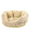 Produktbild: Dehner Lieblinge Hundebett und Katzenbett Sammy, oval, ca. 57 x 52 x 14 cm, Polyester, beige