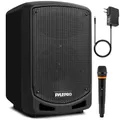 Produktbild: Pyle PA Musikbox, Partybox, Tragbare Karaoke Maschine mit Mikrofon, Party Lautsprecher mit Bluetooth, Sound Anlage 6,5'' Subwoofer, PA Anlage Komplettset, Karaoke Set LED-Akku-Anzeige, MP3/USB/SD 600W