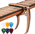 Produktbild: Kapodaster für Gitarre Capo 6 Plektren Capodasta Ukulele E-Gitarre Metall Holz