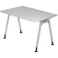 Produktbild: HAMMERBACHER AS12 höhenverstellbarer Schreibtisch lichtgrau rechteckig, A-Fuß-Gestell silber 120,0 x 80,0 cm