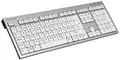 Produktbild: Logickeyboard Premium Line Kabelgebunden Tastatur Deutsch, QWERTZ Grau Multimediatasten, USB-Hub, Geräuscharme Tasten
