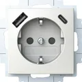 Produktbild: Busch-Jaeger Steckdose Balance SI 20 EUCB2USBAC, Unterputz, 1-fach, alpinweiß, mit USB-A und USB-C