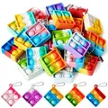 Produktbild: 30 StückQuadrat Pop-Schlüsselanhänger Mini-Fidget-Spielzeug  Partygeschenke ...