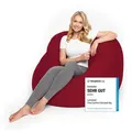 Produktbild: Lumaland Sitzsack Flexi Comfort, Bodenkissen Lounge 250l & 300l Bean Bag rot 100 cm x 60 cm x 155 cm