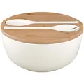 Produktbild: BRUNNER Camping Salatschüssel Greenkick Brett Salat Besteck Melamin Bambus Ø25cm Weiß