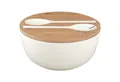 Produktbild: BRUNNER Schüssel Camping Salatschüssel Greenkick Brett, Melamin, Bambus-Holz, Salat Besteck Melamin Bambus Ø25cm
