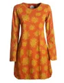 Produktbild: Vishes - Alternative Bekleidung - Langarm Damen Blumen-Tunika Shirt-Kleid Glockenärmel Baumwolle orange 42