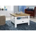 Produktbild: trendteam Couchtisch Wohnzimmertisch Loungetisch Artisan Eiche Weiß 70x46x70cm