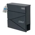 Produktbild: SCHARTEC® Briefkasten anthrazit mit Zeitungsfach Wandbriefkasten Postkasten