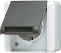 Produktbild: JG 820 W - Steckdose mit Klappdeckel, 1-fach