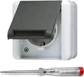 Produktbild: JUNG SCHUKO-Steckdose 820W WG800 | Aufputz | 1-fach | IP44 spritzwassergeschützt | Klappdeckel | Thermoplast | grau