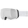 Produktbild: uvex scribble FM - stylische, verspiegelte Skibrille mit extra weitem Sichtfeld und Anti-Fog-Beschichtung für Kinder - white/silver-clear - one size