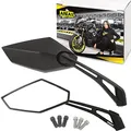 Produktbild: Area1 Motorrad Spiegel Paar E-geprüft, universal mit M10+M8 Schrauben, kompatibel mit BMW Honda Kawasaki Duke SMC Yamaha Triumph Suzuki Ducati Husqvarna Beta Fantic Motor Brixton Derbi Benelli Aprilia